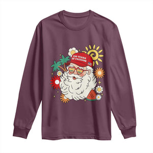 USA 250th Anniversary Santa Christmas In July Long Sleeve Shirt