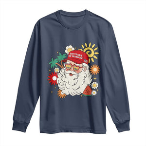USA 250th Anniversary Santa Christmas In July Long Sleeve Shirt
