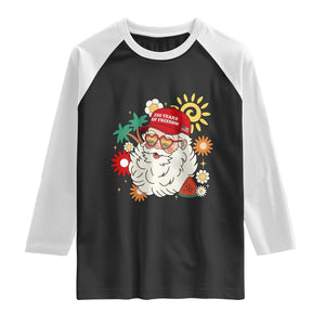 USA 250th Anniversary Santa Christmas In July Raglan Shirt