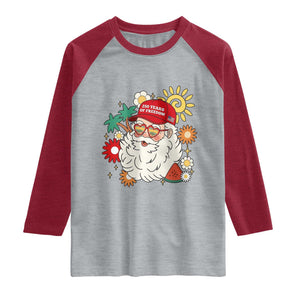 USA 250th Anniversary Santa Christmas In July Raglan Shirt