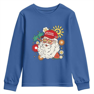 USA 250th Anniversary Santa Christmas In July Youth Sweatshirt