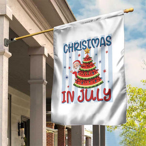 Funny Santa Christmas in July Garden Flag Melon Christmas Tree Summer