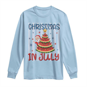 Funny Santa Christmas in July Long Sleeve Shirt Melon Christmas Tree Summer