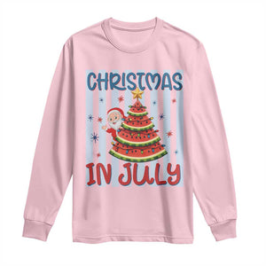 Funny Santa Christmas in July Long Sleeve Shirt Melon Christmas Tree Summer