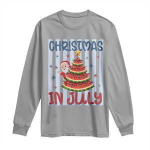 Funny Santa Christmas in July Long Sleeve Shirt Melon Christmas Tree Summer