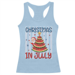 Funny Santa Christmas in July Racerback Tank Top Melon Christmas Tree Summer