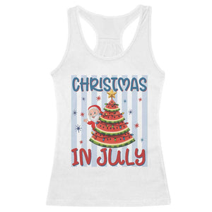 Funny Santa Christmas in July Racerback Tank Top Melon Christmas Tree Summer