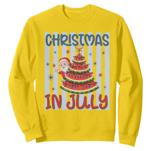 Funny Santa Christmas in July Sweatshirt Melon Christmas Tree Summer