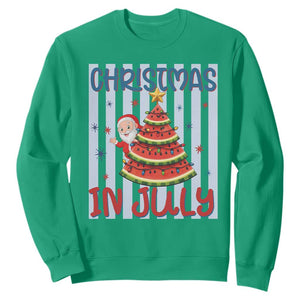 Funny Santa Christmas in July Sweatshirt Melon Christmas Tree Summer