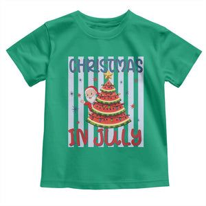 Funny Santa Christmas in July Toddler T Shirt Melon Christmas Tree Summer
