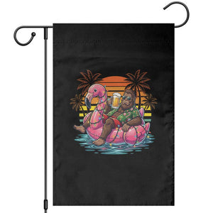 Funny Bigfoot Drinking Beer Christmas in July Garden Flag