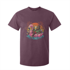 Funny Bigfoot Drinking Beer Christmas in July T Shirt For Kid