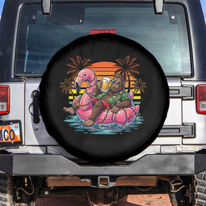 Funny Bigfoot Drinking Beer Christmas in July Spare Tire Cover