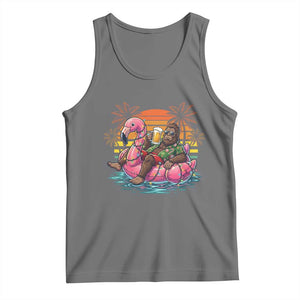Funny Bigfoot Drinking Beer Christmas in July Tank Top