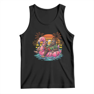 Funny Bigfoot Drinking Beer Christmas in July Tank Top
