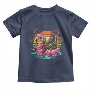 Funny Bigfoot Drinking Beer Christmas in July Toddler T Shirt