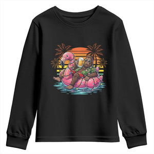 Funny Bigfoot Drinking Beer Christmas in July Youth Sweatshirt