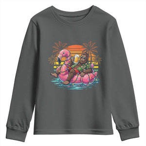Funny Bigfoot Drinking Beer Christmas in July Youth Sweatshirt