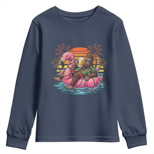 Funny Bigfoot Drinking Beer Christmas in July Youth Sweatshirt