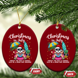 Christmas in July Santa Ceramic Ornament Palm Tree Beach Summer Hawaii