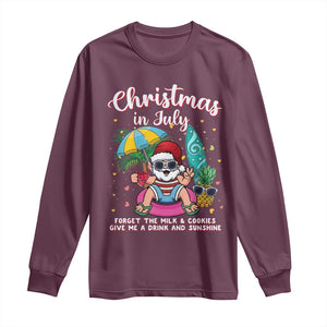 Christmas in July Santa Long Sleeve Shirt Palm Tree Beach Summer Hawaii