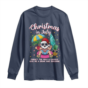 Christmas in July Santa Long Sleeve Shirt Palm Tree Beach Summer Hawaii