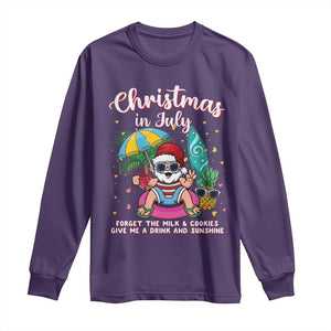 Christmas in July Santa Long Sleeve Shirt Palm Tree Beach Summer Hawaii