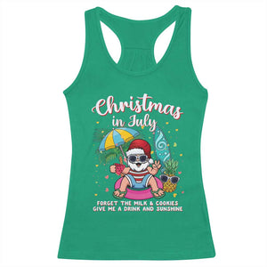 Christmas in July Santa Racerback Tank Top Palm Tree Beach Summer Hawaii