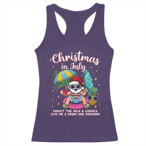 Christmas in July Santa Racerback Tank Top Palm Tree Beach Summer Hawaii