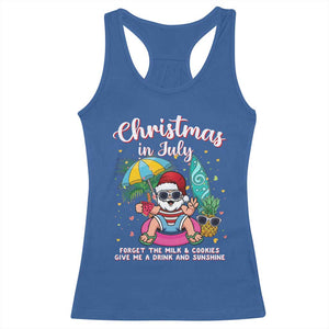 Christmas in July Santa Racerback Tank Top Palm Tree Beach Summer Hawaii