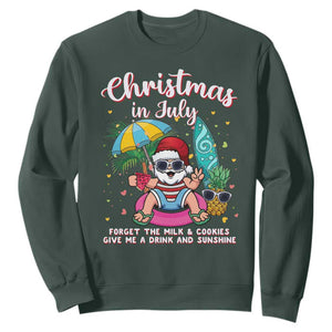 Christmas in July Santa Sweatshirt Palm Tree Beach Summer Hawaii