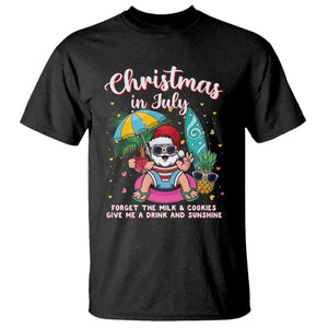 Christmas in July Santa T Shirt Palm Tree Beach Summer Hawaii