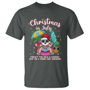 Christmas in July Santa T Shirt Palm Tree Beach Summer Hawaii