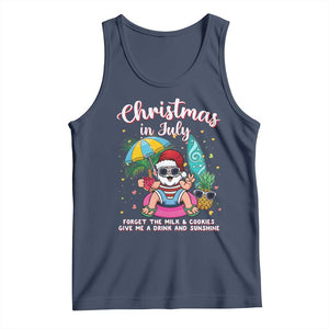 Christmas in July Santa Tank Top Palm Tree Beach Summer Hawaii