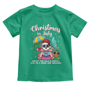 Christmas in July Santa Toddler T Shirt Palm Tree Beach Summer Hawaii