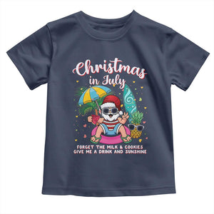 Christmas in July Santa Toddler T Shirt Palm Tree Beach Summer Hawaii
