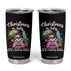 Christmas in July Santa Tumbler Cup Palm Tree Beach Summer Hawaii