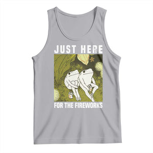 Funny Frog 4th of July Tank Top Just Here For The Fireworks TS14 Athletic Heather Print Your Wear