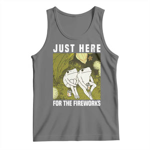 Funny Frog 4th of July Tank Top Just Here For The Fireworks TS14 Black Heather Print Your Wear