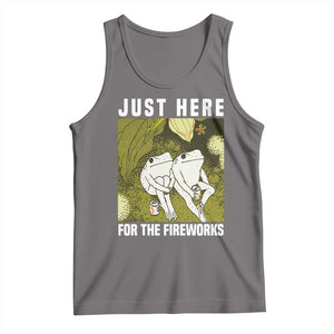 Funny Frog 4th of July Tank Top Just Here For The Fireworks TS14 Deep Heather Print Your Wear