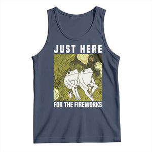 Funny Frog 4th of July Tank Top Just Here For The Fireworks TS14 Navy Print Your Wear