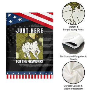 Funny Frog 4th of July Garden Flag Just Here For The Fireworks TS14 Print Your Wear