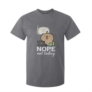 Nope Not Today T Shirt For Kid Funny Lazy Capybara Meme TS14 Charcoal Print Your Wear
