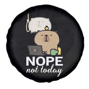 Nope Not Today Spare Tire Cover Funny Lazy Capybara Meme TS14 Print Your Wear