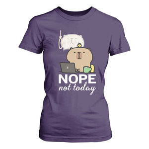 Nope Not Today T Shirt For Women Funny Lazy Capybara Meme TS14 Purple Print Your Wear