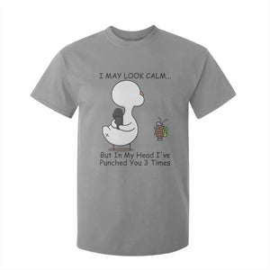 In My Head I Have Pecked You 3 Times T Shirt For Kid Funny Duck Sarcastic Farm Humor TS14 Sport Gray Print Your Wear