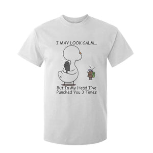 In My Head I Have Pecked You 3 Times T Shirt For Kid Funny Duck Sarcastic Farm Humor TS14 White Print Your Wear