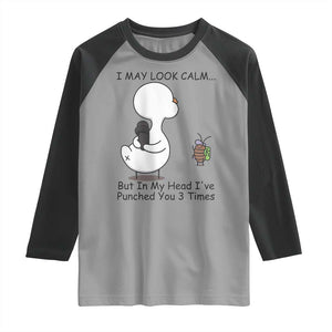 In My Head I Have Pecked You 3 Times Raglan Shirt Funny Duck Sarcastic Farm Humor TS14 Sport Gray Black Print Your Wear