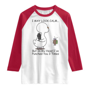 In My Head I Have Pecked You 3 Times Raglan Shirt Funny Duck Sarcastic Farm Humor TS14 White Red Print Your Wear