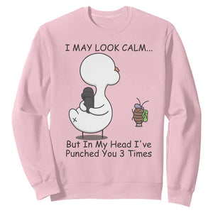 In My Head I Have Pecked You 3 Times Sweatshirt Funny Duck Sarcastic Farm Humor TS14 Light Pink Print Your Wear